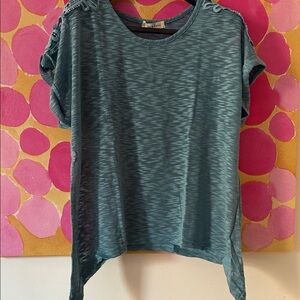 Anthropologie Teal Marled Short Sleeve Tee
